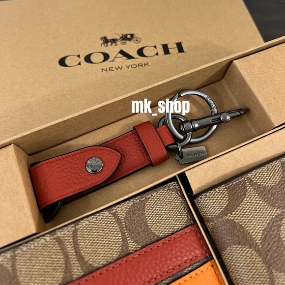 COACH Men’s 3 in 1 Wallet Credit Card Case Keychain Gift Set - Picture 7 of 14